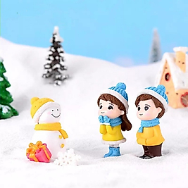 Himi Pasta Süsleri Sevgililer ve Kardan Adam Minyatür Figür Karakter Oyuncakları Evcilik Oyuncakları Küçük Minik Oyuncaklar
