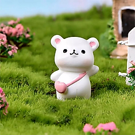 Himi Pasta Süsleri Sevimli Ayıcık 2 Adet Minyatür Figür Karakter Oyuncakları Evcilik Oyuncakları Küçük Minik Oyuncaklar