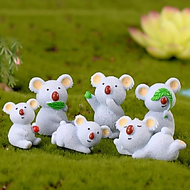 Himi Pasta Süsleri 6'lı Koala Minyatür Figür Karakter Oyuncakları Evcilik Oyuncakları Küçük Minik Oyuncaklar