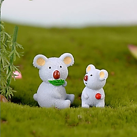 Himi Pasta Süsleri 2'li Koala Minyatür Figür Karakter Oyuncakları Evcilik Oyuncakları Küçük Minik Oyuncaklar