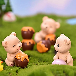 Himi Pasta Süsleri 2'li Ayıcık Minyatür Figür Karakter Oyuncakları Evcilik Oyuncakları Küçük Minik Oyuncaklar