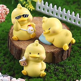 Himi Pasta Süsleri 3'lü Sevimli Civcivler Minyatür Figür Karakter Oyuncakları Evcilik Oyuncakları Küçük Minik Oyuncaklar