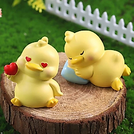 Himi Pasta Süsleri 2'li Sevimli Civcivler Minyatür Figür Karakter Oyuncakları Evcilik Oyuncakları Küçük Minik Oyuncaklar