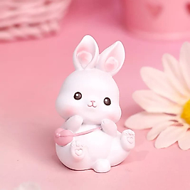 Himi Pasta Süsleri Tavşan 2 Adet Minyatür Figür Karakter Oyuncakları Evcilik Oyuncakları Küçük Minik Oyuncaklar
