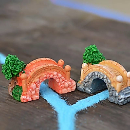 Himi Pasta Süsleri 2'li Köprü Minyatür Figür Karakter Oyuncakları Evcilik Oyuncakları Küçük Minik Oyuncaklar