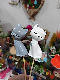 Himi Pasta Süsleri 2'li Kedi Minyatür Figür Karakter Oyuncakları Evcilik Oyuncakları Küçük Minik Oyuncaklar