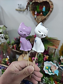 Himi Pasta Süsleri 2'li Kedi Minyatür Figür Karakter Oyuncakları Evcilik Oyuncakları Küçük Minik Oyuncaklar