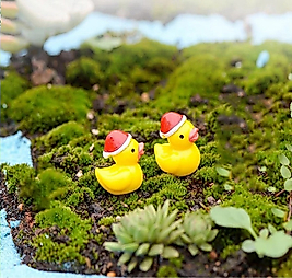 Himi Pasta Süsleri 2'li Yılbaşı Ördekleri Minyatür Figür Karakter Oyuncakları Evcilik Oyuncakları Küçük Minik Oyuncaklar