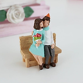 Himi Pasta Süsleri Bankta Oturan Sevgililer Minyatür Figür Karakter Oyuncakları Evcilik Oyuncakları Küçük Minik Oyuncaklar