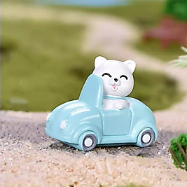 Himi Pasta Süsleri Arabadaki Kedi Minyatür Figür Karakter Oyuncakları Evcilik Oyuncakları Küçük Minik Oyuncaklar