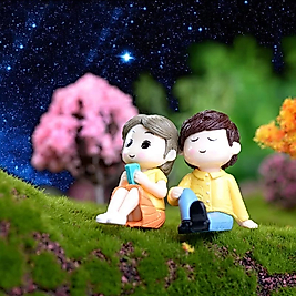 Himi Pasta Süsleri Yıldızlar Altındaki Sevgililer Minyatür Figür Karakter Oyuncakları Evcilik Oyuncakları Küçük Minik Oyuncaklar