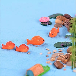 Himi Pasta Süsleri 4'lü Balıklar Minyatür Figür Karakter Oyuncakları Evcilik Oyuncakları Küçük Minik Oyuncaklar