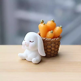 Himi Pasta Süsleri Tavşan 3 Parça Minyatür Figür Karakter Oyuncakları Evcilik Oyuncakları Küçük Minik Oyuncaklar