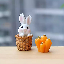 Himi Pasta Süsleri Tavşan Sepet Havuç Minyatür Figür Karakter Oyuncakları Evcilik Oyuncakları Küçük Minik Oyuncaklar