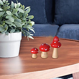 Himi Pasta Süsleri 3'lü Mantarlar Minyatür Figür Karakter Oyuncakları Evcilik Oyuncakları Küçük Minik Oyuncaklar