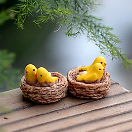 Himi Pasta Süsleri 2 Adet Yuvalı Kuşlar Minyatür Figür Karakter Oyuncakları Evcilik Oyuncakları Küçük Minik Oyuncaklar