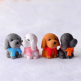 Himi Pasta Süsleri 4'lü Köpek Minyatür Figür Karakter Oyuncakları Evcilik Oyuncakları Küçük Minik Oyuncaklar