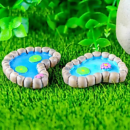 Himi Pasta Süsleri 2'li Minik Havuz Minyatür Figür Karakter Oyuncakları Evcilik Oyuncakları Küçük Minik Oyuncaklar