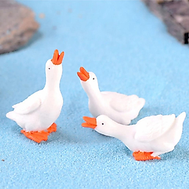 Himi Pasta Süsleri 3'lü Kaz Minyatür Figür Karakter Oyuncakları Evcilik Oyuncakları Küçük Minik Oyuncaklar