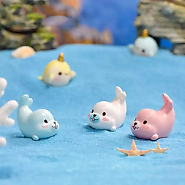 Himi Pasta Süsleri 3'lü Fok Balığı Minyatür Figür Karakter Oyuncakları Evcilik Oyuncakları Küçük Minik Oyuncaklar