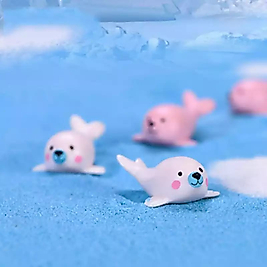 Himi Pasta Süsleri 2'li Fok Balığı Minyatür Figür Karakter Oyuncakları Evcilik Oyuncakları Küçük Minik Oyuncaklar