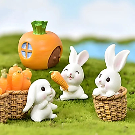 Himi Pasta Süsleri Tavşan Set Minyatür Figür Karakter Oyuncakları Evcilik Oyuncakları Küçük Minik Oyuncaklar