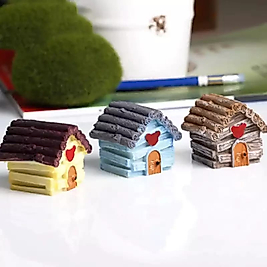 Himi Pasta Süsleri 3 Adet Köy Evi Minyatür Figür Karakter Oyuncakları Evcilik Oyuncakları Küçük Minik Oyuncaklar