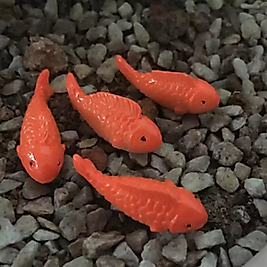 Himi Pasta Süsleri 4'lü Minik Balıklar Minyatür Figür Karakter Oyuncakları Evcilik Oyuncakları Küçük Minik Oyuncaklar