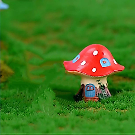 Himi Pasta Süsleri Mantar Ev Kırmızı Minyatür Figür Karakter Oyuncakları Evcilik Oyuncakları Küçük Minik Oyuncaklar