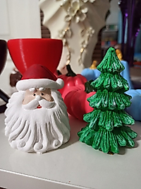 Himi Pasta Süsleri Noel Dede ve Çam Ağacı Minyatür Figür Karakter Oyuncakları Evcilik Oyuncakları Küçük Minik Oyuncaklar
