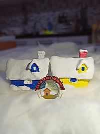 Himi Pasta Süsleri Karlı Evler 2 Adet Minyatür Figür Karakter Oyuncakları Evcilik Oyuncakları Küçük Minik Oyuncaklar