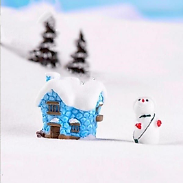 Himi Pasta Süsleri Mavi Karlı Ev Minyatür Figür Karakter Oyuncakları Evcilik Oyuncakları Küçük Minik Oyuncaklar