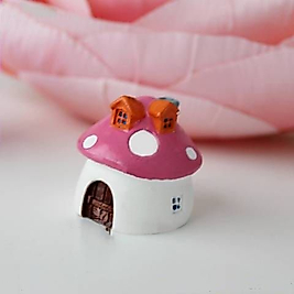 Himi Pasta Süsleri 2'li Mantar Ev Pembe Minyatür Figür Karakter Oyuncakları Evcilik Oyuncakları Küçük Minik Oyuncaklar
