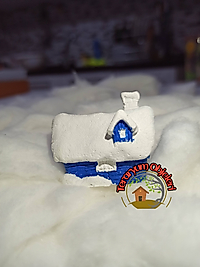 Himi Pasta Süsleri Mavi Karlı Ev Minyatür Figür Karakter Oyuncakları Evcilik Oyuncakları Küçük Minik Oyuncaklar