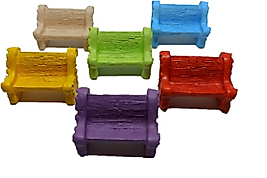 Himi Pasta Süsleri Renkli Banklar 6 Adet Minyatür Figür Karakter Oyuncakları Evcilik Oyuncakları Küçük Minik Oyuncaklar