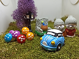 Himi Pasta Süsleri Mavi Minyatür Araba Minyatür Figür Karakter Oyuncakları Evcilik Oyuncakları Küçük Minik Oyuncaklar
