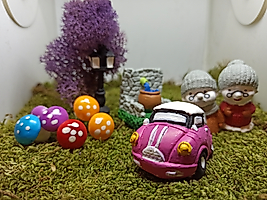 Himi Pasta Süsleri Pembe Minyatür Araba Minyatür Figür Karakter Oyuncakları Evcilik Oyuncakları Küçük Minik Oyuncaklar