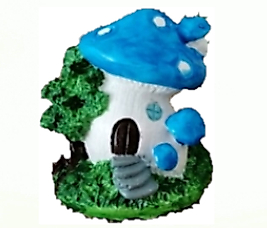 Himi Pasta Süsleri Mavi Mantar Ev Minyatür Figür Karakter Oyuncakları Evcilik Oyuncakları Küçük Minik Oyuncaklar