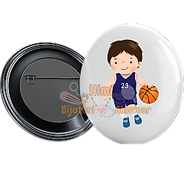 Basketbol Metal Resimli İğneli Buton Rozet Magnet Anahtarlık Açacak Çanta Rozetleri M11