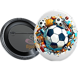 Futbol Metal Resimli İğneli Buton Rozet Magnet Anahtarlık Açacak Çanta Rozetleri M4