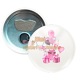 Bebek Doğum Günü Baby Shower Metal Resimli İğneli Buton Rozet Magnet Anahtarlık Açacak Çanta Rozetleri M2
