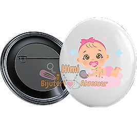 Bebek Doğum Günü Baby Shower Metal Resimli İğneli Buton Rozet Magnet Anahtarlık Açacak Çanta Rozetleri M6