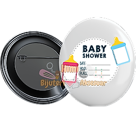 Bebek Doğum Günü Baby Shower Metal Resimli İğneli Buton Rozet Magnet Anahtarlık Açacak Çanta Rozetleri M14