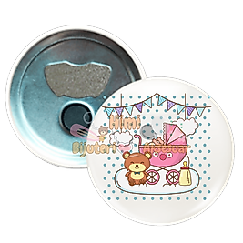 Bebek Doğum Günü Baby Shower Metal Resimli İğneli Buton Rozet Magnet Anahtarlık Açacak Çanta Rozetleri M23