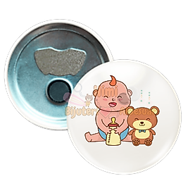 Bebek Doğum Günü Baby Shower Metal Resimli İğneli Buton Rozet Magnet Anahtarlık Açacak Çanta Rozetleri M28