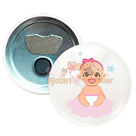 Bebek Doğum Günü Baby Shower Metal Resimli İğneli Buton Rozet Magnet Anahtarlık Açacak Çanta Rozetleri M34