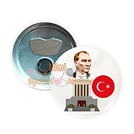 Atatürk Metal Resimli İğneli Buton Rozet Magnet Anahtarlık Açacak Çanta Rozetleri M5