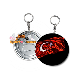 Türk Bayrağı Metal Resimli İğneli Buton Rozet Magnet Anahtarlık Açacak Çanta Rozetleri M3