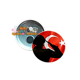 Türk Bayrağı Metal Resimli İğneli Buton Rozet Magnet Anahtarlık Açacak Çanta Rozetleri M4