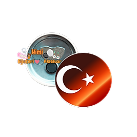 Türk Bayrağı Metal Resimli İğneli Buton Rozet Magnet Anahtarlık Açacak Çanta Rozetleri M6